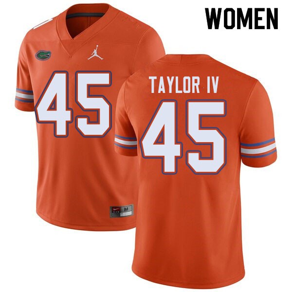 Jordan Brand Women #45 Clifford Taylor IV Florida Gators College Football Jerseys Orange